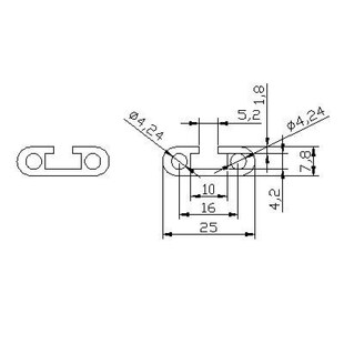 25*7a8铝导轨工业铝型材滑槽铝滑轨光电开关铝合金直线铝道轨支架