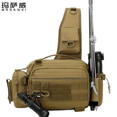 路亚包多功能腰包男斜挎单肩背包竿包一体式背包渔具钓鱼包大容量