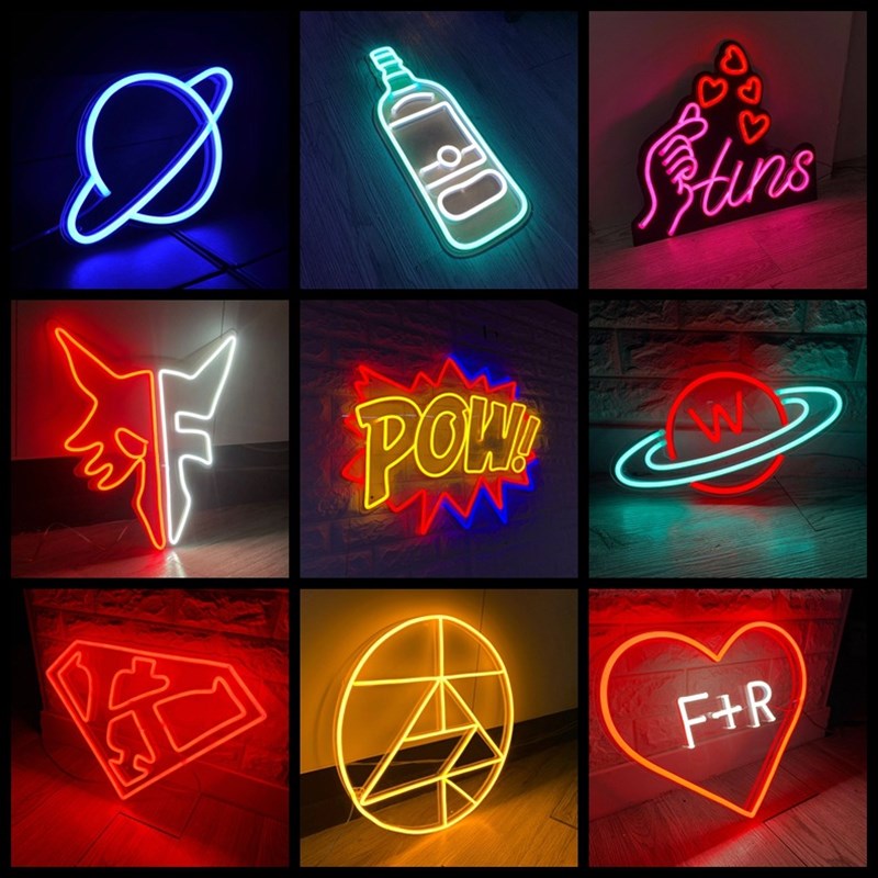 霓虹灯招牌广告牌酒吧氛围灯网红装饰墙造型发光字led灯厂家