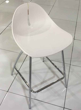 简约高脚椅c会议椅休闲椅洽谈椅无扶手黑色白色升降X转椅靠背塑料