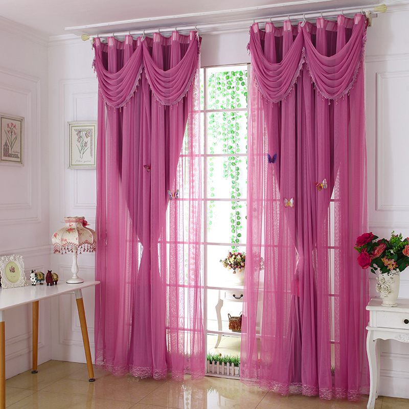 欧式定制窗帘成品客厅卧室纯色纱帘落地窗遮阳全S遮光布隔热公主
