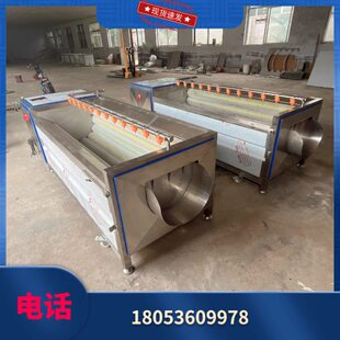 厂家热销款全自动草石蚕密灸姜清洗机 商用不锈钢树薯毛辊去皮机