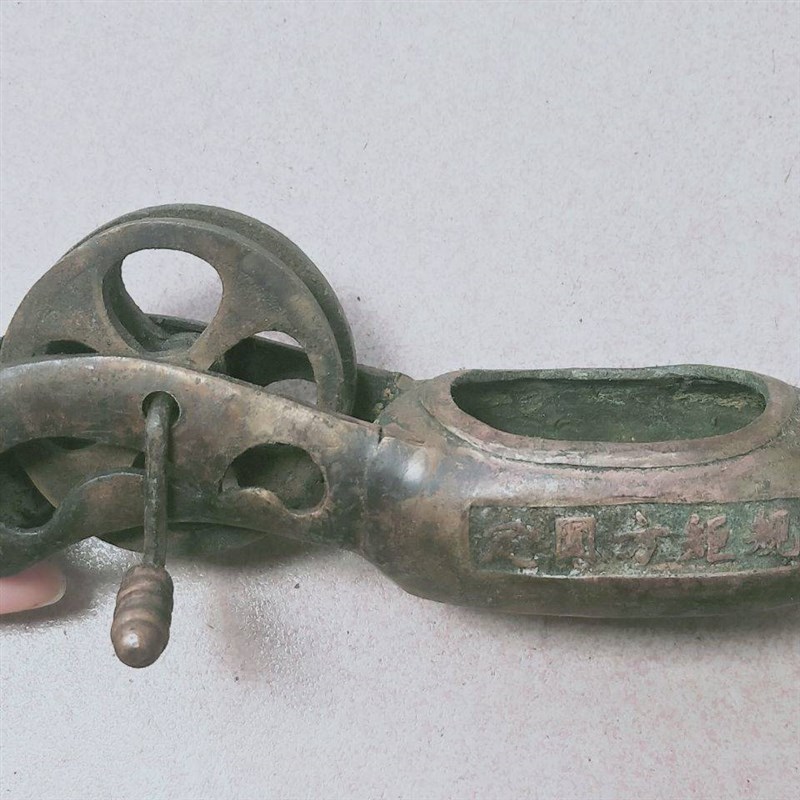 古玩 老c墨斗 纯铜墨斗 木匠工具 民俗收藏