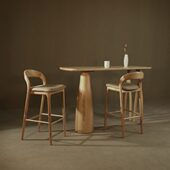 北欧侘寂风吧台桌家用实木厨房高脚餐桌窄客厅隔断阳台高脚桌靠墙