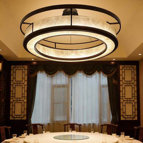 式餐饮吊灯饭店包大间圆餐家用餐厅酒店大桌堂禅意中餐TYI馆专用