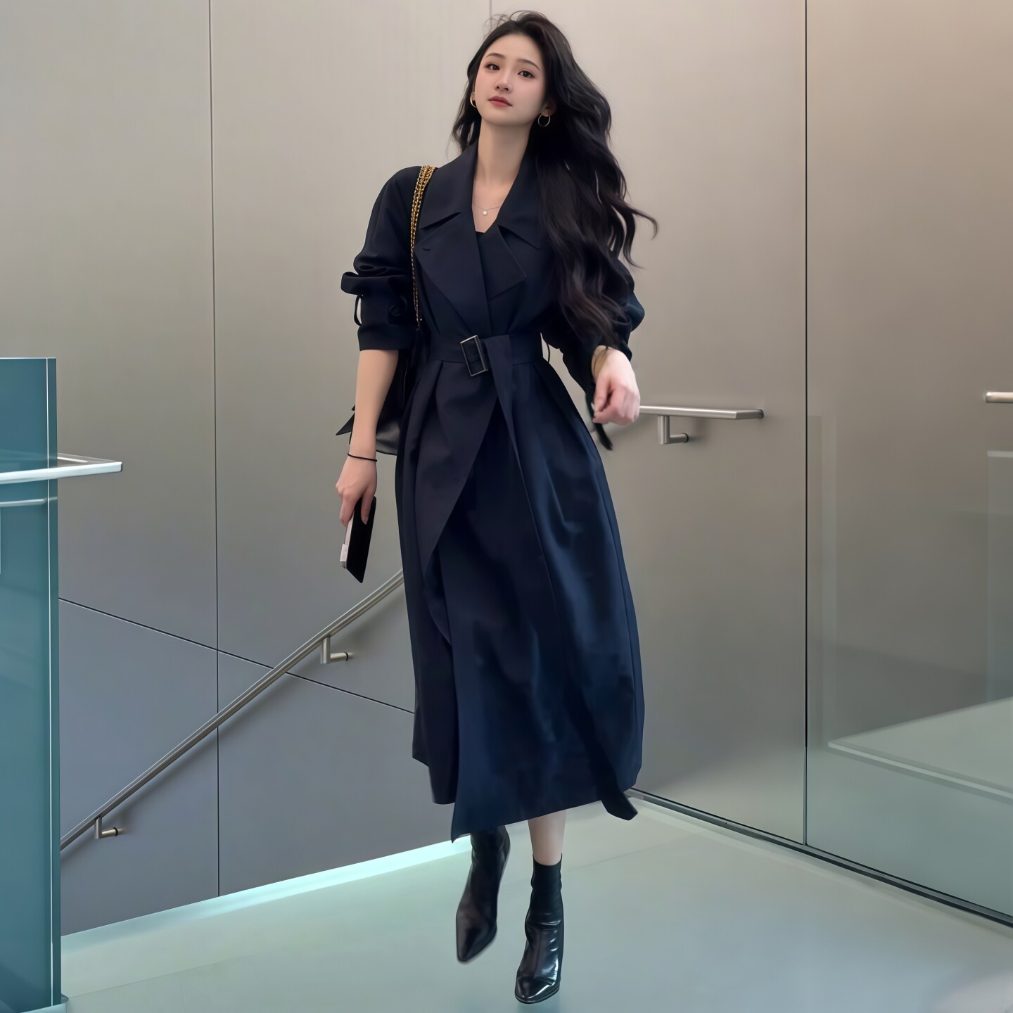 中长款风衣外套女高个子2