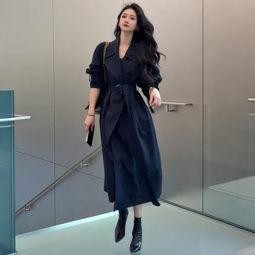 中长款风衣外套女高个子2