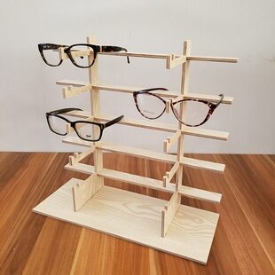 美意达19款实木展示架 复古展示货架 简易卡槽式眼镜道具 轻便