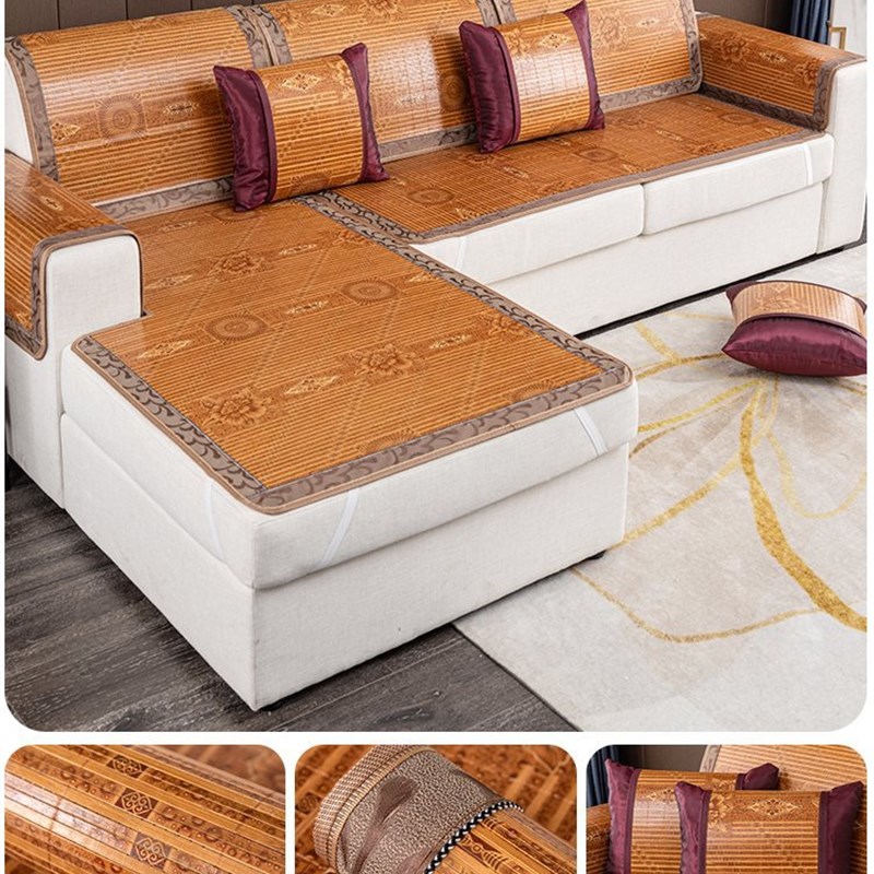 夏季沙发垫清凉竹席坐垫凉席防滑新款2024冷感沙T发套罩吸汗不夹