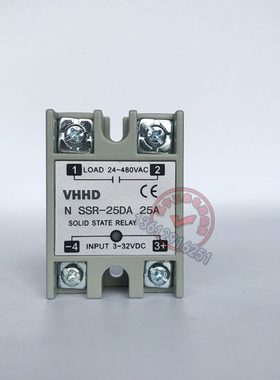 VHHD SSR-25DA单相固态继电器10DA15DA40DA60DA80DA100直流控交流