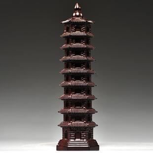 黑檀木9层文昌塔摆件木头制文饰塔昌XCYZ0106九雕层家居客厅玄关