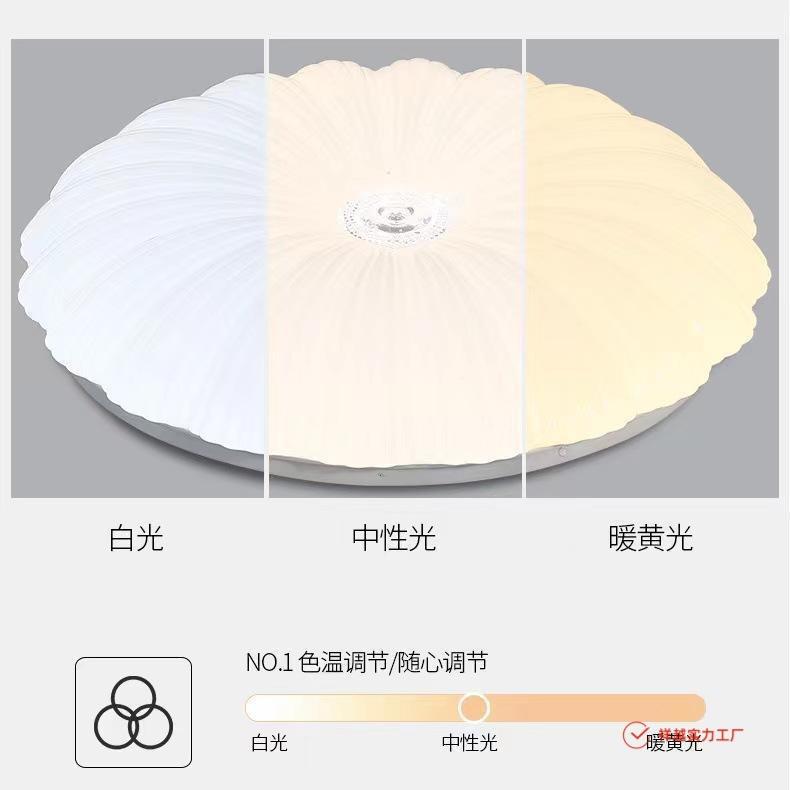 225网红新款简约圆形贝壳吸现顶灯客厅餐0厅书房453阳台卧室灯代