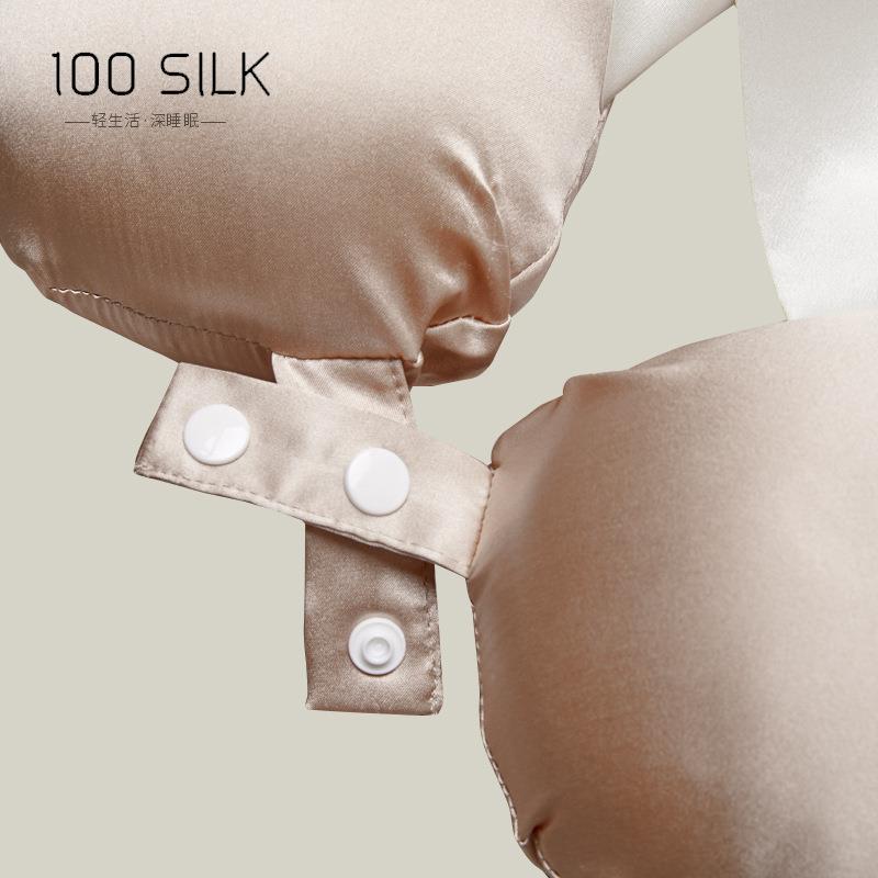 桑蚕飞天猫丝型枕旅行飞机真丝U型枕连帽睡眠绸遮光枕U形19-UZMED