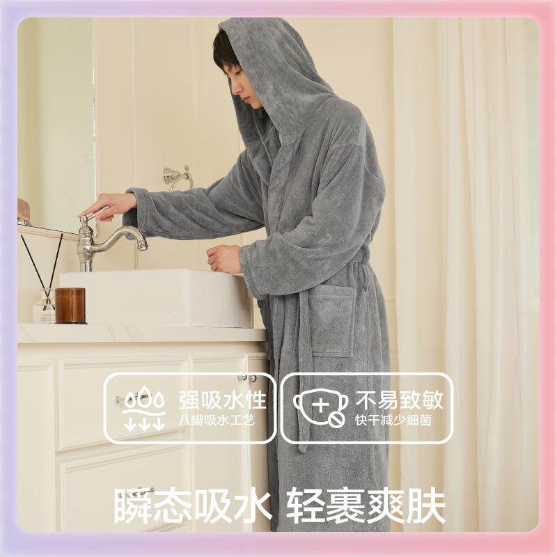 ??浴袍吸水Fh(h(d$p速干冬成男人店浴酒浴衣情侣可穿睡袍长款巾a