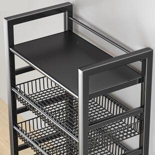 移动厨菜篮置物架家用房LJ2025.3落地多层果蔬收纳能多功子烤箱微