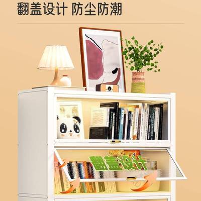 钢制书物柜带门儿童书架置防储尘物柜客厅展示柜铁艺卧室架收XHFG