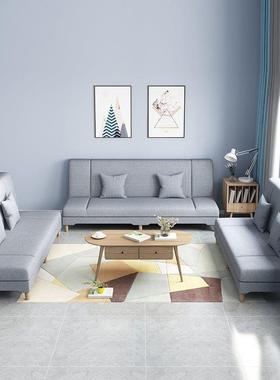 205新款布艺多功能可折叠发沙床2一HVW体两型用客厅卧室出租屋小