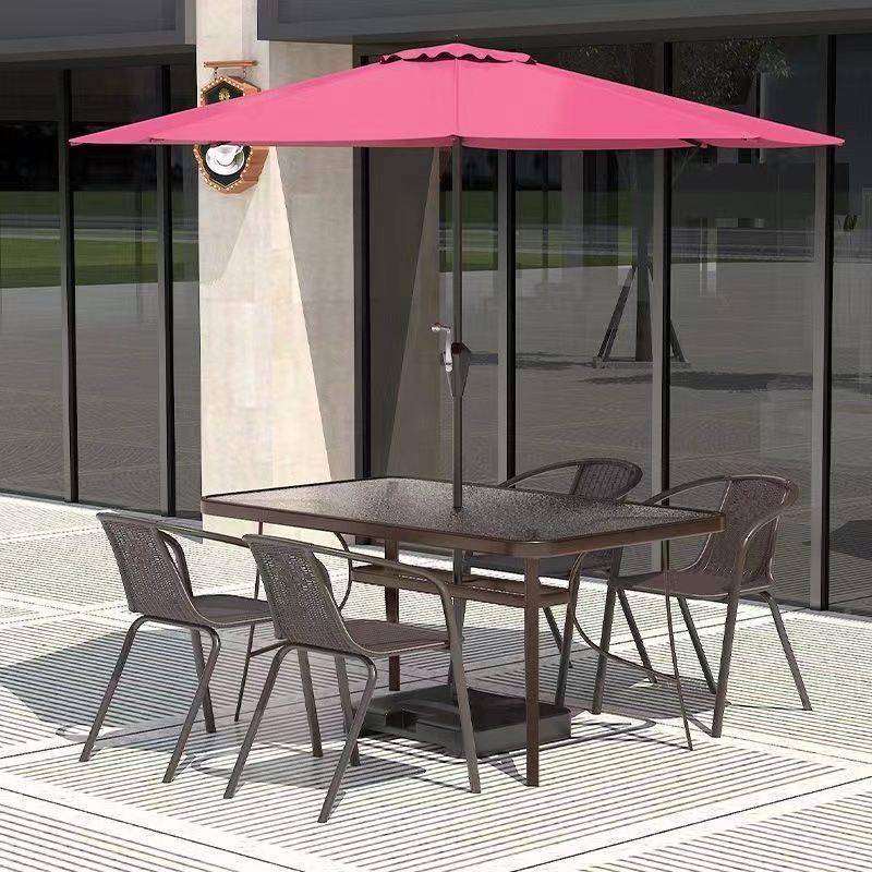 户外桌椅带组合庭院露天花园桌三件家用室外休套闲阳台伞户外休闲