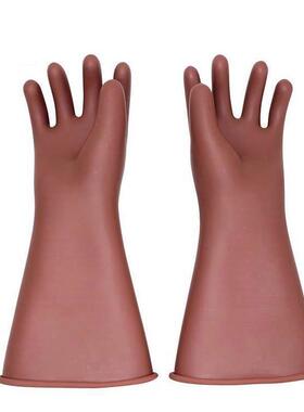 YS11-32耐手-06514高压绝缘套棕色橡胶防触0电手套电力高压手套