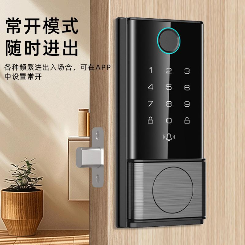 OS741欧美呆闭锁全自动智能美式锁内指室纹锁密锁刷卡锁安码装简