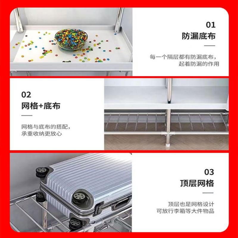 简易组装布衣柜2加6M衣GSO柜M卧室用出家租房用厚全钢架结实耐用