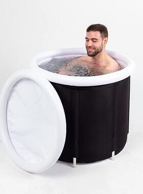 充气便携式叠YY-52536冰桶加厚PVC成人款泡澡桶户浴外水冷折热桶