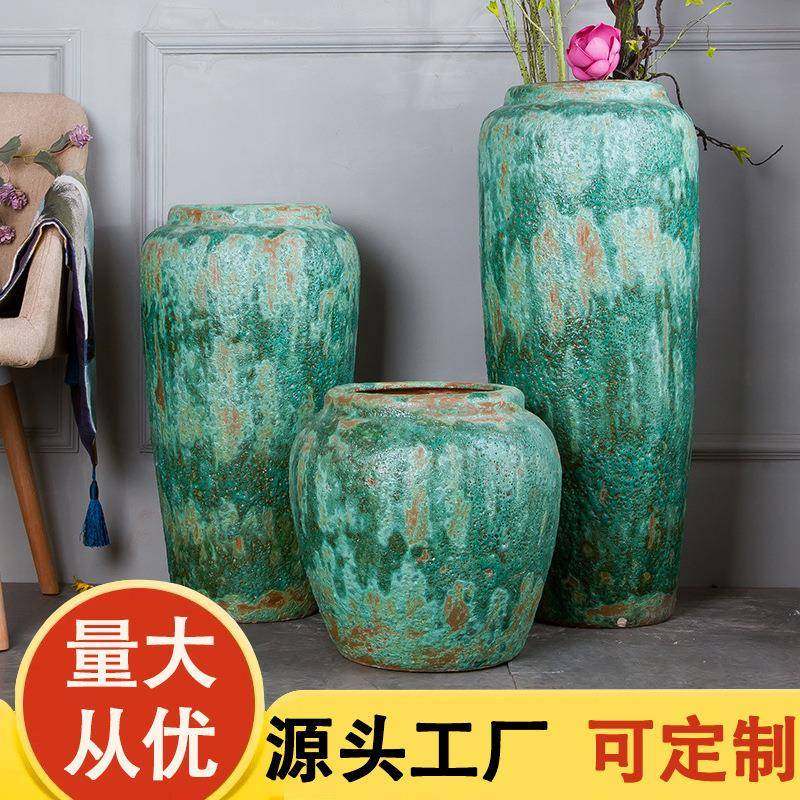 家居玄关转角大摆件陶瓷罐子干花花插0.4/0.6/0.8米中式大花瓶