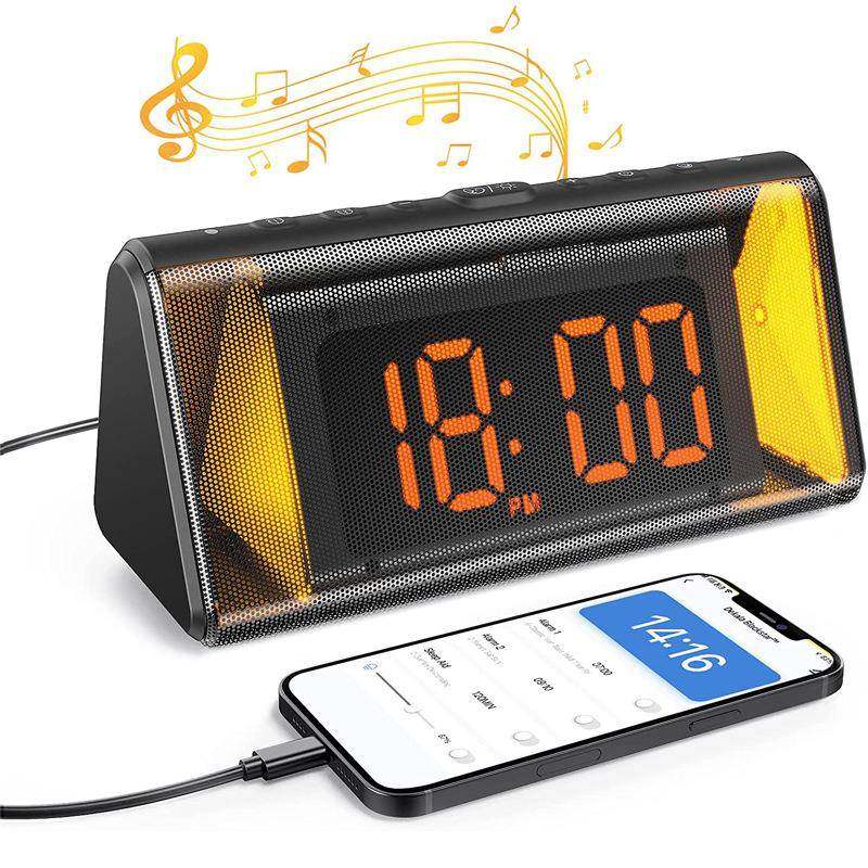 新款数字闹钟背光创意电子闹钟LED桌面床头夜灯闹钟智能语音座钟