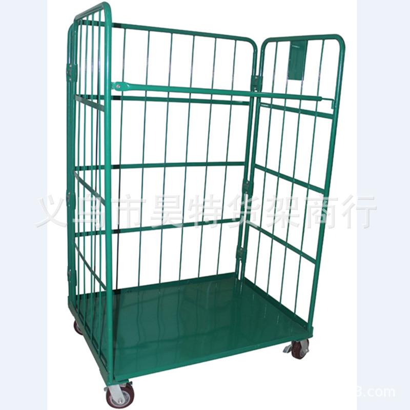 苏州昊特尔物流仓库设备带轮子仓储镀铬金属折叠式仓储笼