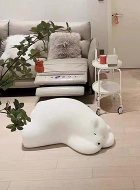北极熊白色趴趴熊现代创意躺椅毛绒动物单人酣睡熊卧室懒人沙发