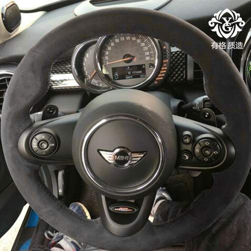 手缝方向盘套翻毛皮适用于宝马MINI迷你COOPER ONE真皮把套CABRIO