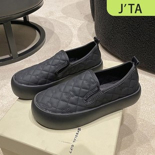 厨房防滑鞋女冬季防水防油厨师专用鞋黑色加绒保暖后厨工作鞋冬天