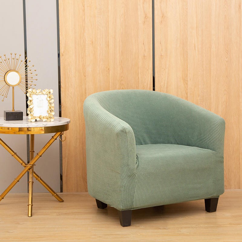 玉米绒弹力全包网吧半圆形沙发套客厅卡座俱乐部U形单人小沙发罩