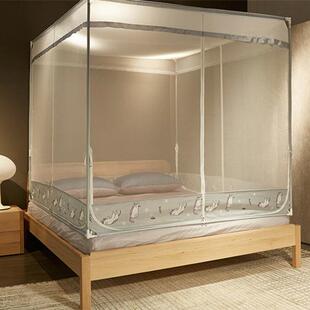 拉链蚊帐子1.8m床双人家用加密加厚1.5蒙古包三开门2025新款防摔