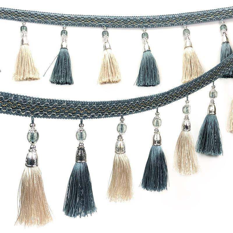 14cm窗帘流苏吊穗花边双色吊穗珠子流苏家纺辅料配件窗帘吊球花边