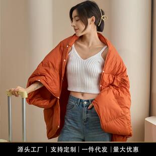 跨境出口90白鸭绒羽绒披肩毯毛毯小被子冬季加厚盖毯午睡盖被毯子