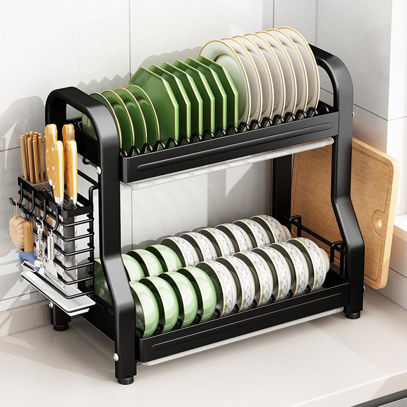 厨房置物架碗碟碗盘架沥水收纳架家用多功能放碗架碗筷收纳盒碗柜