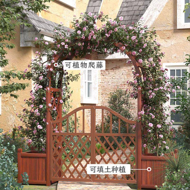 防腐木拱季门花无品牌/架爬木藤架质拱形户外鲜花月实木墅院子花
