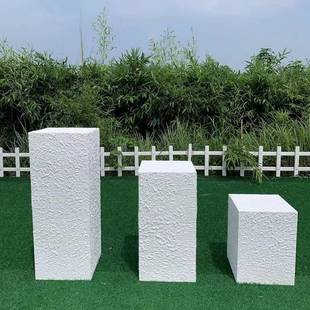 新款纹理柱婚礼迎宾装饰折叠甜品台摆件婚庆路引道具派对橱窗方柱