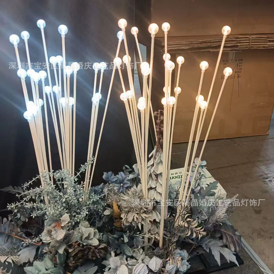 婚庆婚礼道具珍珠地插灯舞台橱窗现场装饰插件摆件泡泡路引地插灯