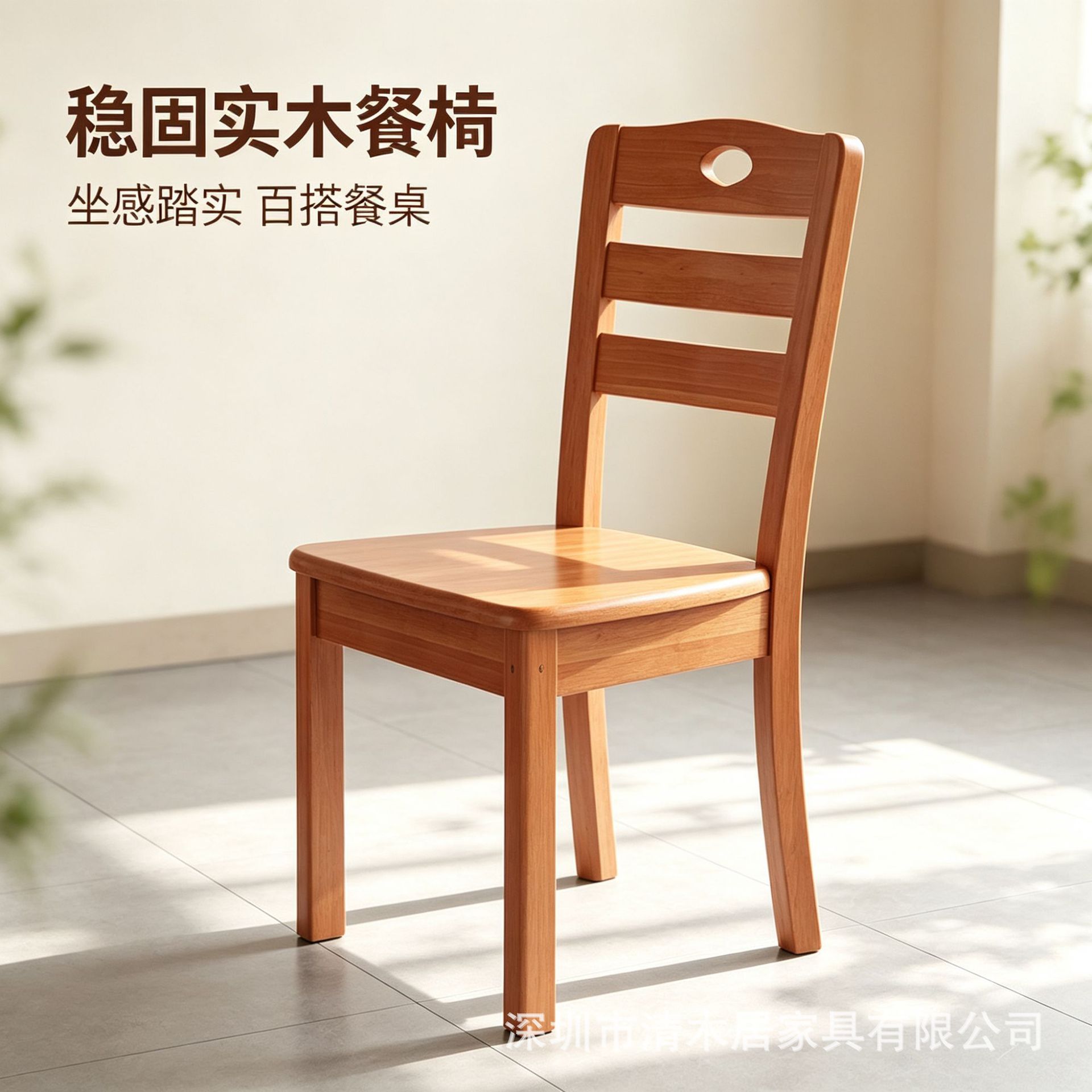 实木餐椅餐桌椅子家用凳子靠背椅纯全木头中式原木椅餐厅吃饭桌椅