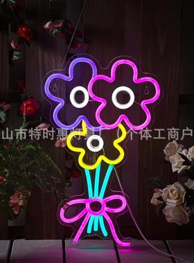 跨境爆款个性LED霓虹neon灯发光图案氛围装饰板背景亚马逊tiktok