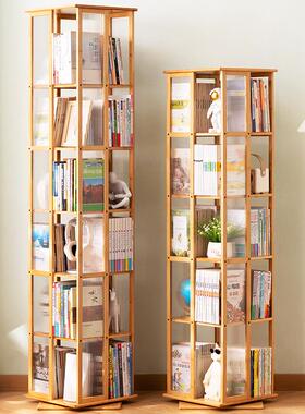 5YA1旋转书架落地置物架书柜子家用储物柜儿童客厅展示架立架简易