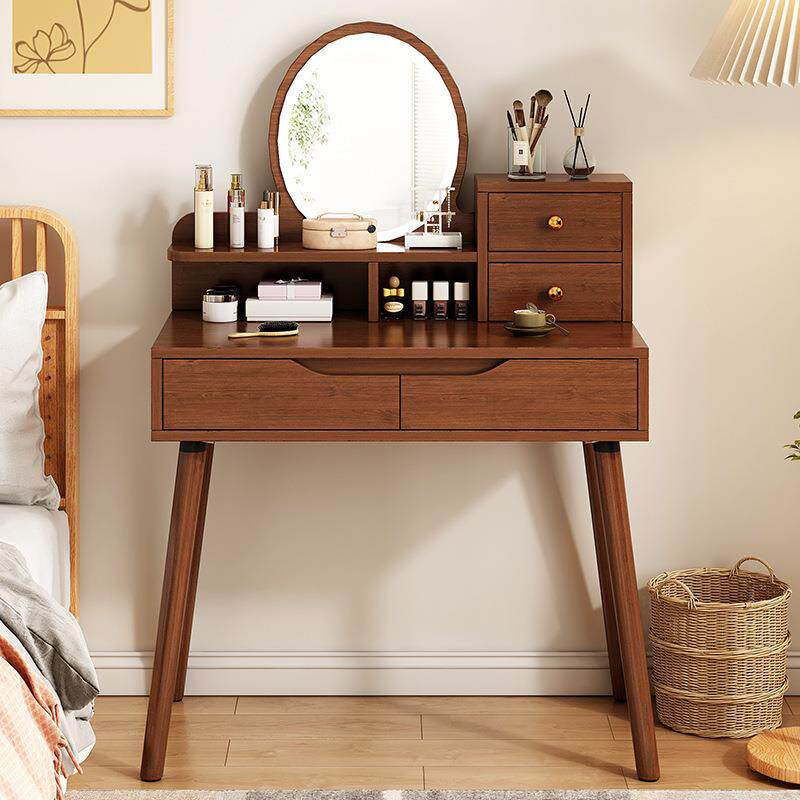梳妆台小户型卧室简约现代收纳一体化妆桌简易原木风床头化妆桌子