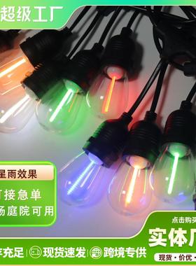 新款S14灯泡彩色灯芯款户外露营庭院装饰防水灯串线led芯塑料灯泡