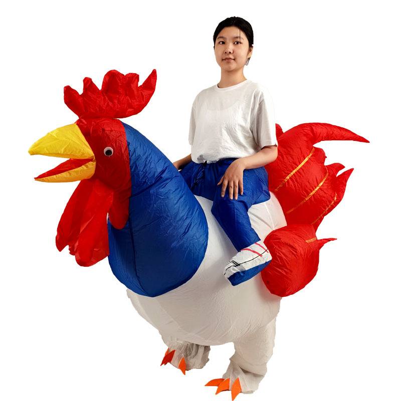 跨境cos节日玩具动物道具万圣节派对搞怪角色扮演大公鸡充气服装