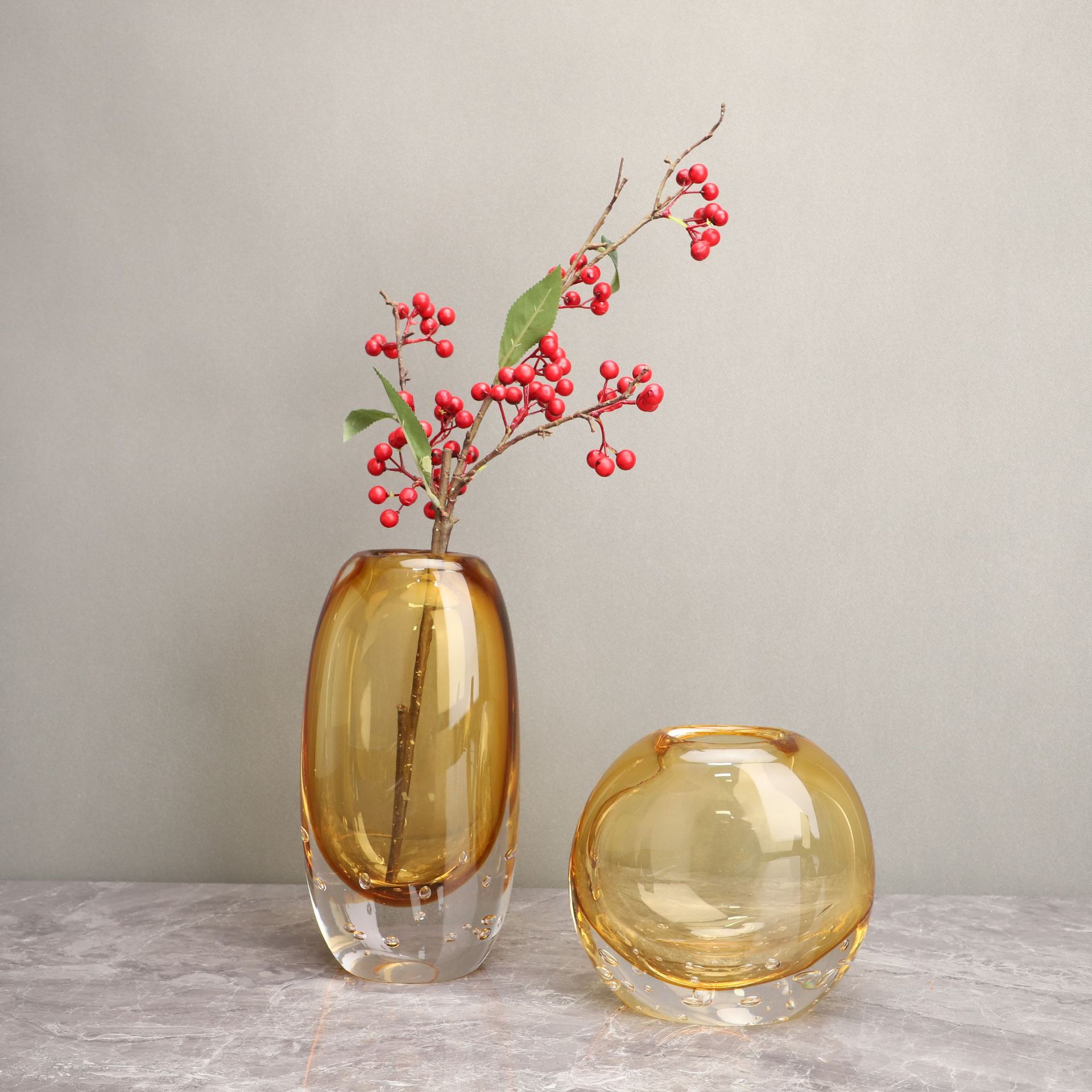 新中式琉璃花器花插样板房茶几卧室书房客厅餐厅桌面玄关家居摆件