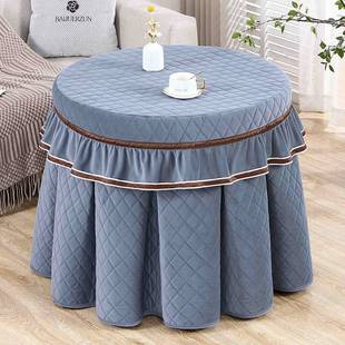 新款圆形烤火桌子罩圆桌布加绒加厚电暖炉茶几桌子罩套时尚简约