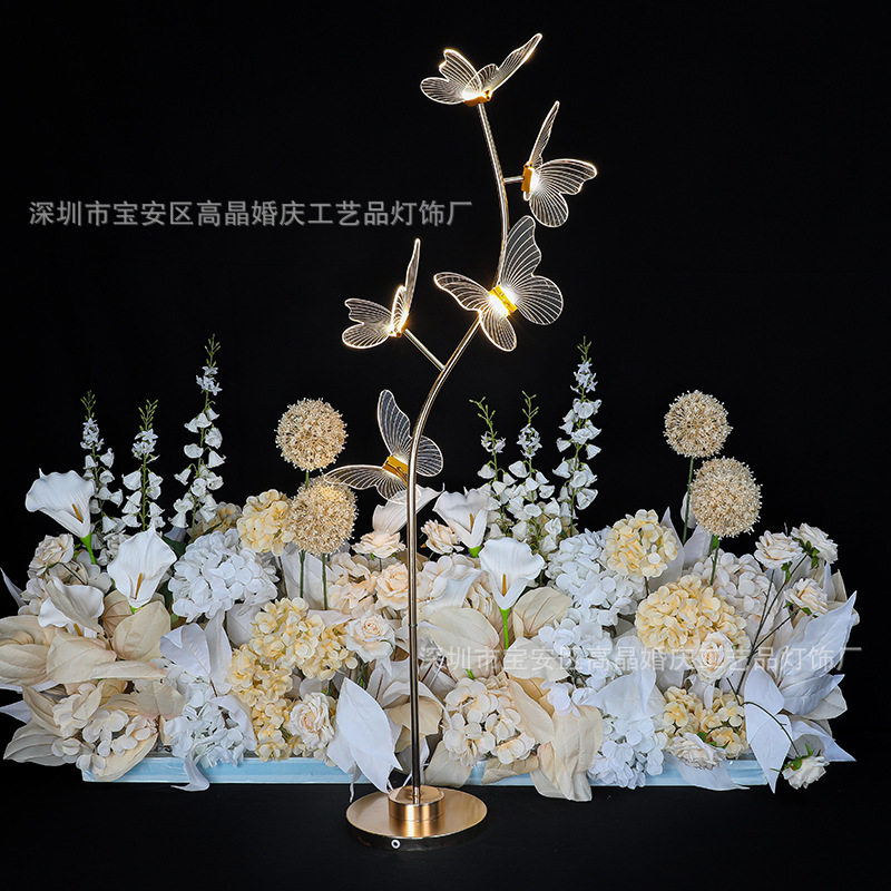 新款婚庆道具蝴蝶路引灯婚礼发光舞台场景布置活动氛围装饰路引