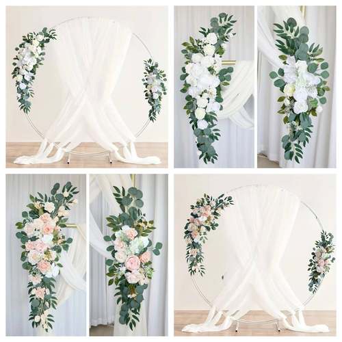 欧式仿真花门楣角花角派对迎宾牌装饰亚马逊婚礼拱门花婚庆假花